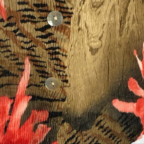 Vintage Alberto Makali Y2K Semi-Sheer Crinkle Abstract Blouse Size Small NWOT - Picture 10 of 14